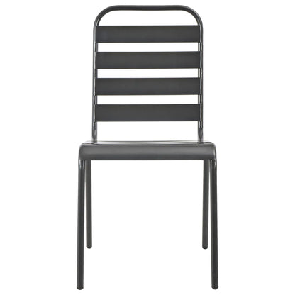 Steel Dining Set | Dark grey | E-coated and powder-coated steel