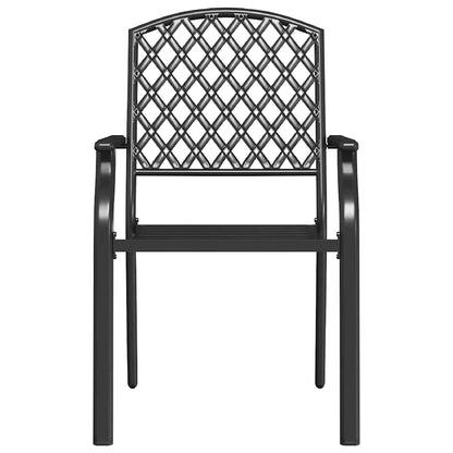 Stackable Patio Chairs 2 pcs Steel Anthracite