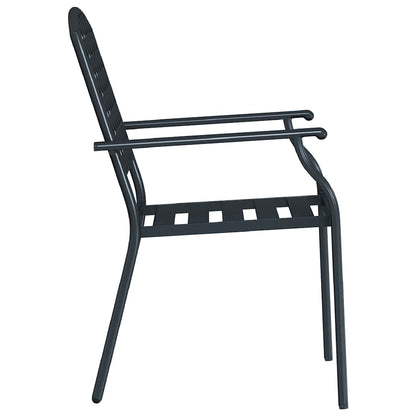 Stackable Patio Chairs 2 pcs Steel Anthracite