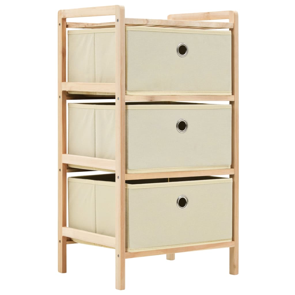 Storage Rack | Beige | Solid Cedar wood, Polypropylene fabric