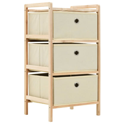 Storage Rack | Beige | Solid Cedar wood, Polypropylene fabric