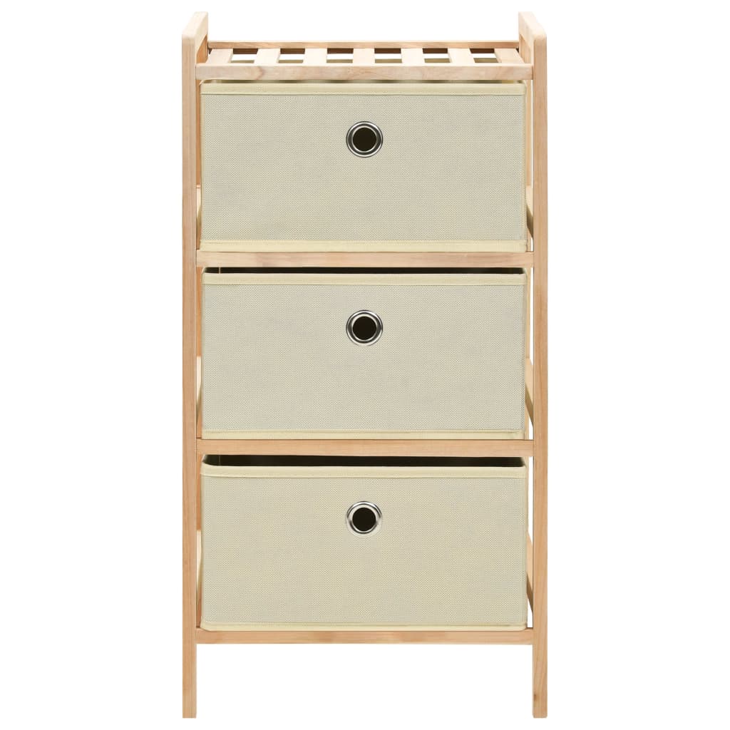 Storage Rack | Beige | Solid Cedar wood, Polypropylene fabric