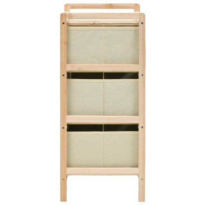 Storage Rack | Beige | Solid Cedar wood, Polypropylene fabric