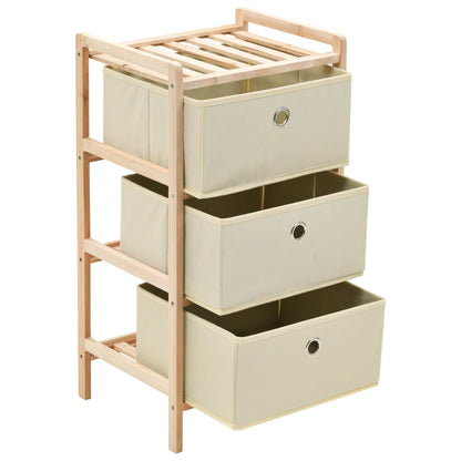 Storage Rack | Beige | Solid Cedar wood, Polypropylene fabric