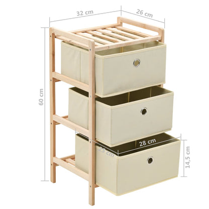 Storage Rack | Beige | Solid Cedar wood, Polypropylene fabric