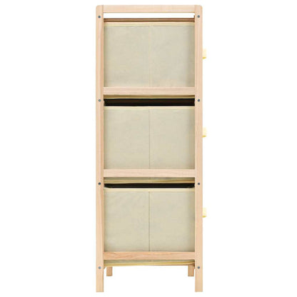 246439 vidaXL Storage Rack with 6 Fabric Baskets Cedar Wood Beige