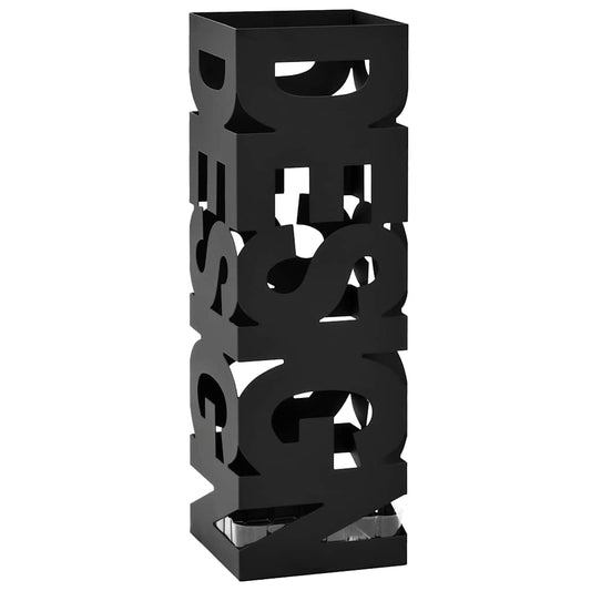 Umbrella Stand | Black | Powder-coated steel | Medium | Decorative Inlays
