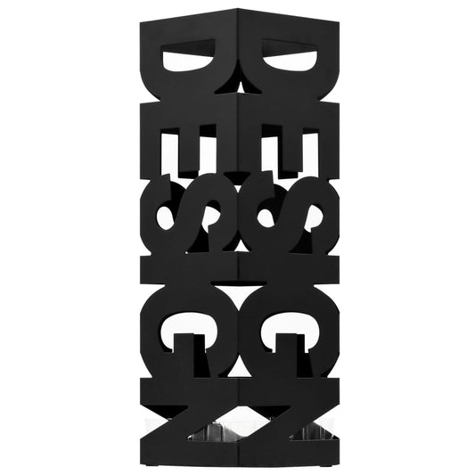 Umbrella Stand | Black | Powder-coated steel | Medium | Decorative Inlays