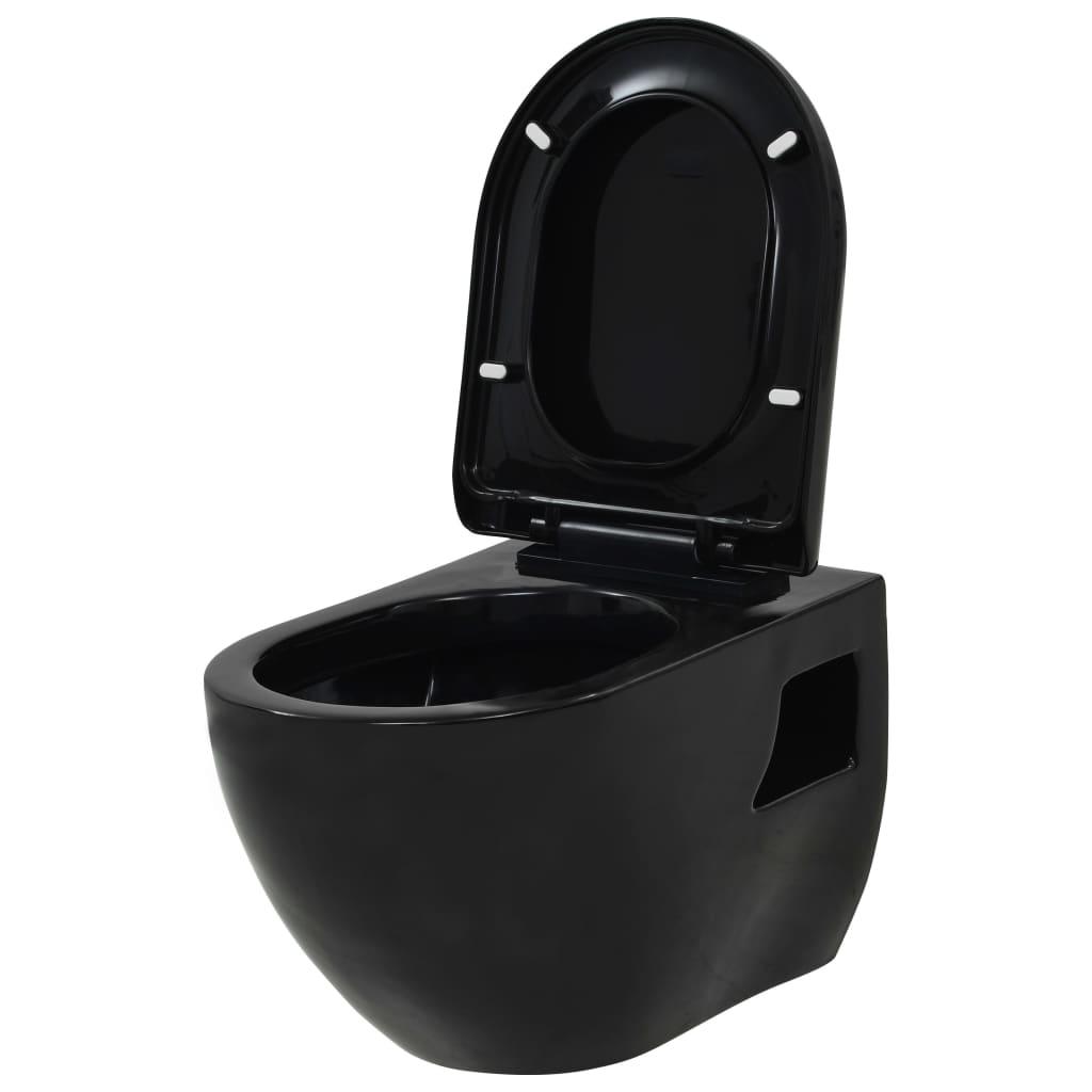 Wall-Hung Toilet Ceramic Black