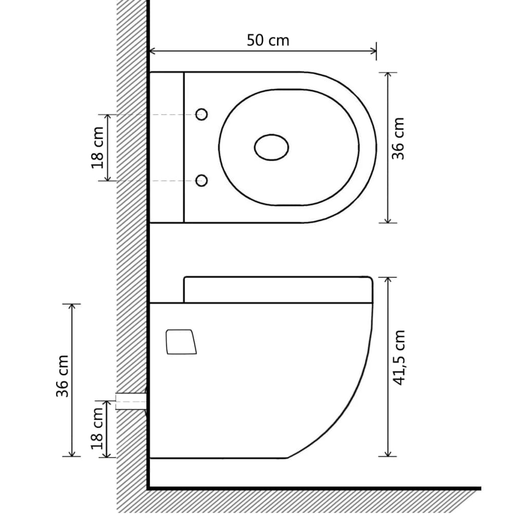 Wall-Hung Toilet Ceramic Black