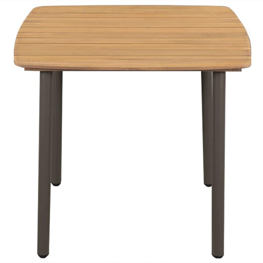 Garden Table 80x80x72cm Solid Acacia Wood and Steel