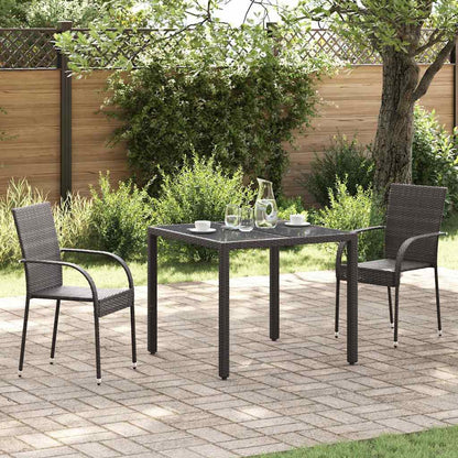 Stackable Patio Chairs 2 pcs Poly Rattan Brown