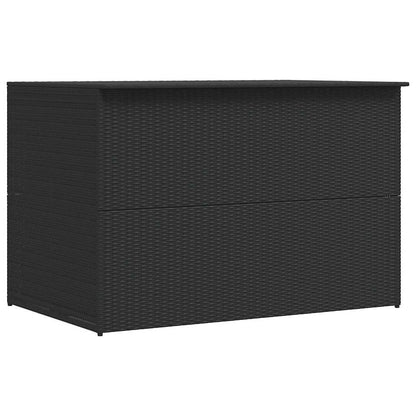 Patio Storage Box Black 59"x39.4"x39.4" Poly Rattan