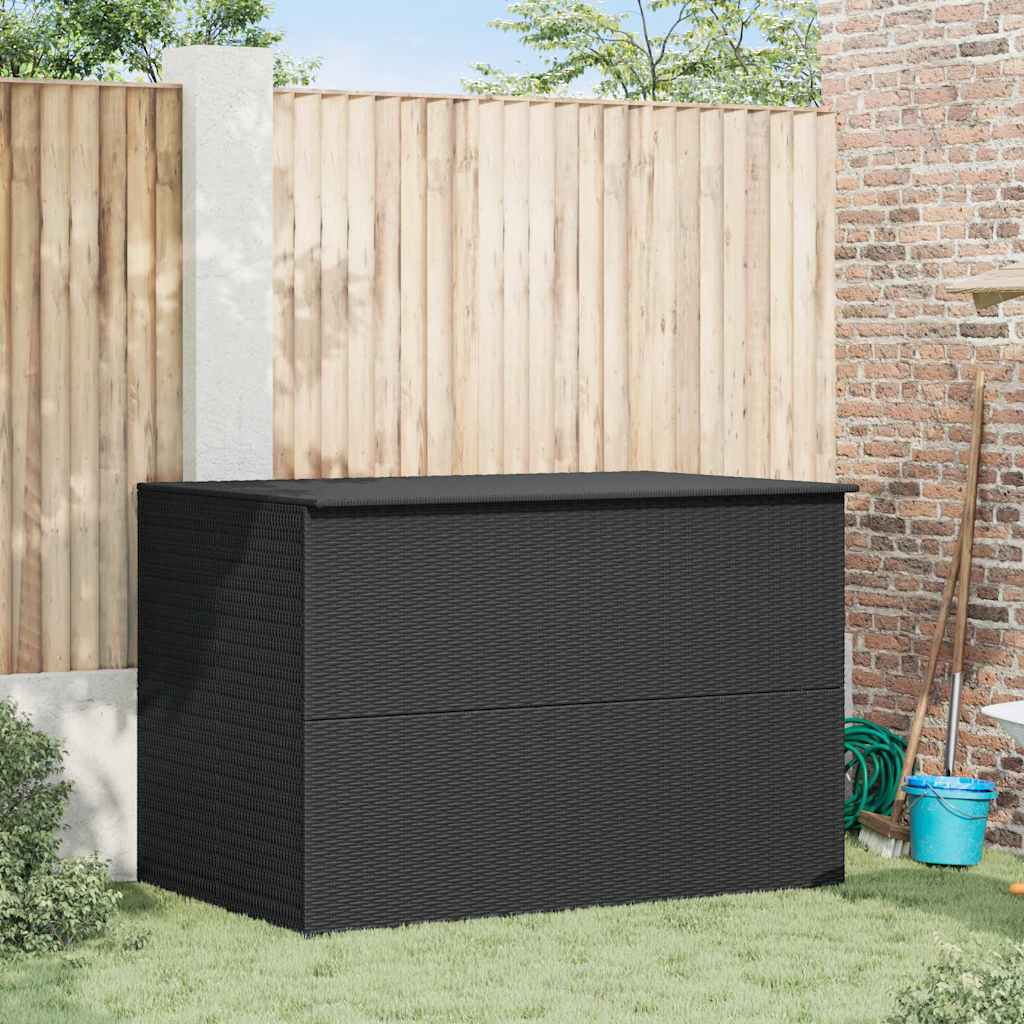 Patio Storage Box Black 59"x39.4"x39.4" Poly Rattan