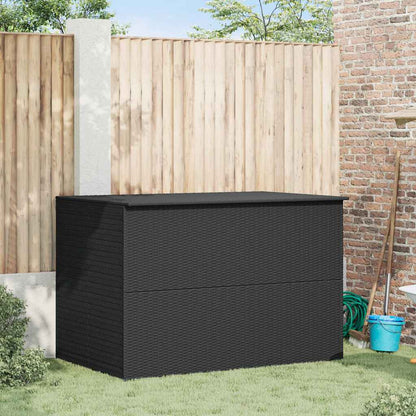 Patio Storage Box Black 59"x39.4"x39.4" Poly Rattan