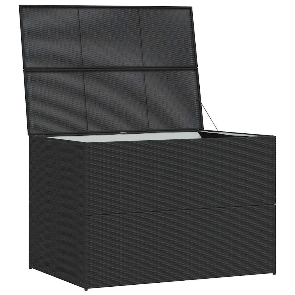 Patio Storage Box Black 59"x39.4"x39.4" Poly Rattan