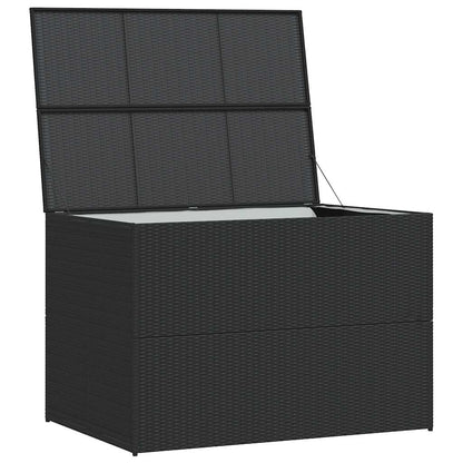 Patio Storage Box Black 59"x39.4"x39.4" Poly Rattan