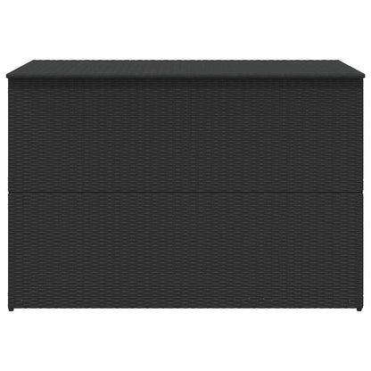 Patio Storage Box Black 59"x39.4"x39.4" Poly Rattan