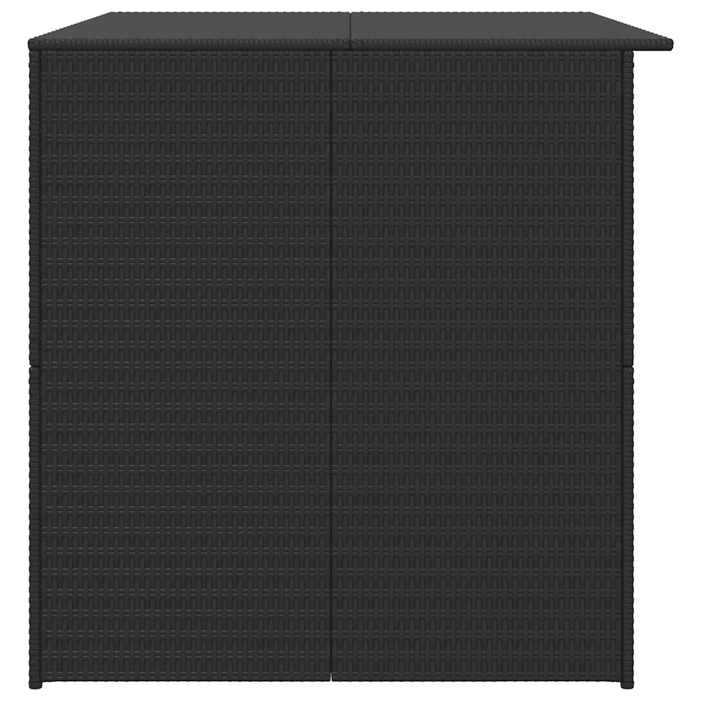 Patio Storage Box Black 59"x39.4"x39.4" Poly Rattan