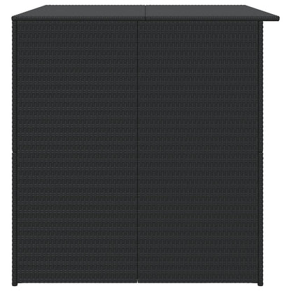 Patio Storage Box Black 59"x39.4"x39.4" Poly Rattan