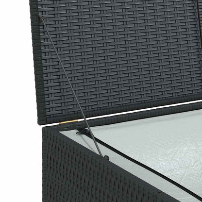 Patio Storage Box Black 59"x39.4"x39.4" Poly Rattan