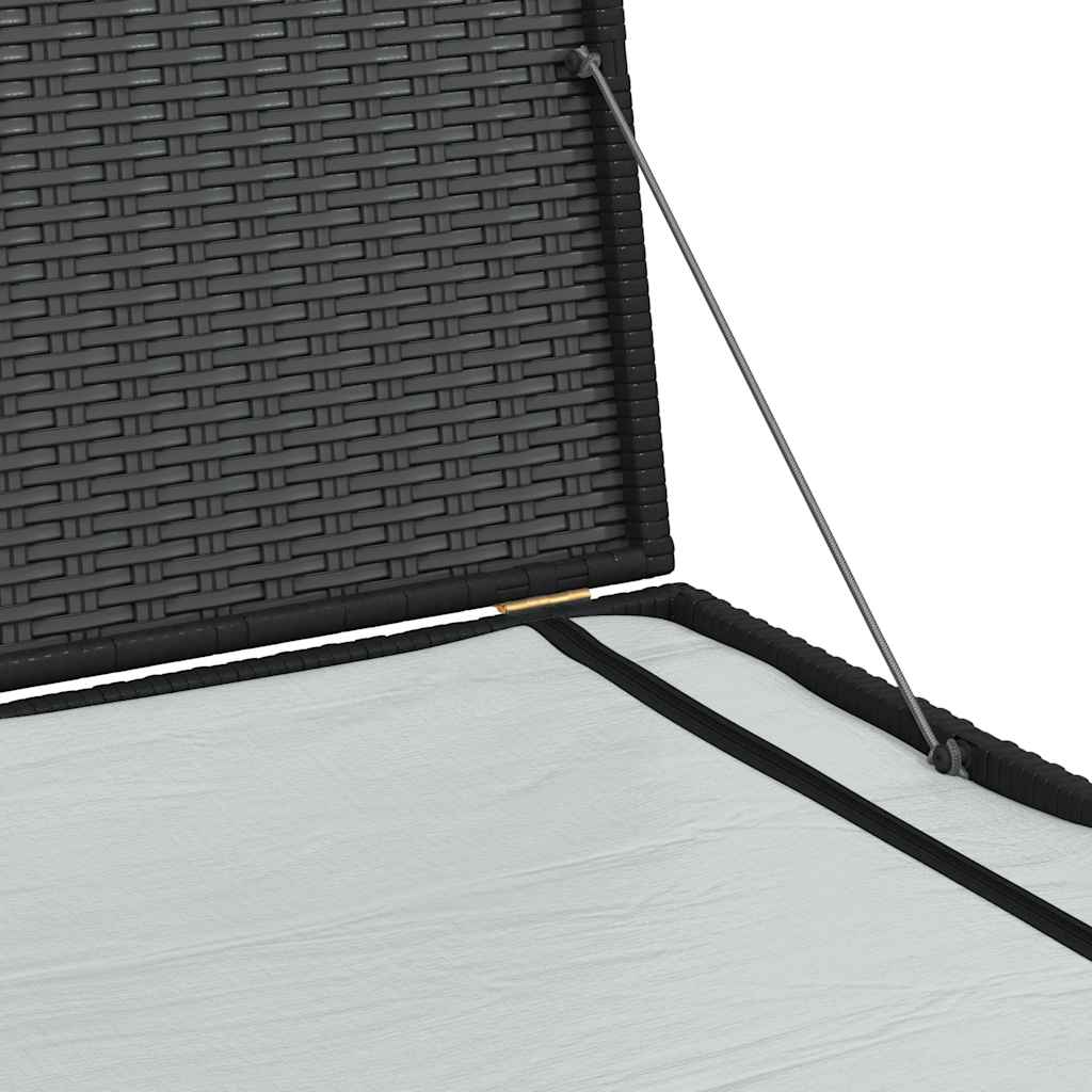 Patio Storage Box Black 59"x39.4"x39.4" Poly Rattan