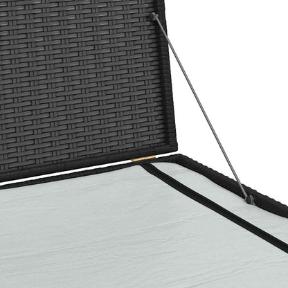 Patio Storage Box Black 59"x39.4"x39.4" Poly Rattan