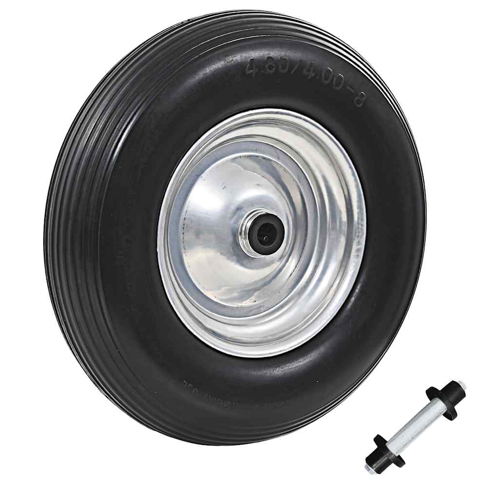 Wheelbarrow Wheel with Axle Solid PU 4.00-8 390 mm