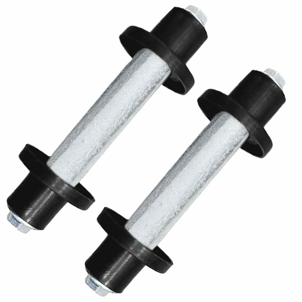 Wheelbarrow Wheels 2 pcs with Axles Solid PU 4.00-8 390 mm