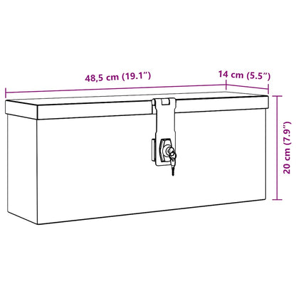 vidaXL Aluminum Box 19.1"x5.5"x7.9" Silver