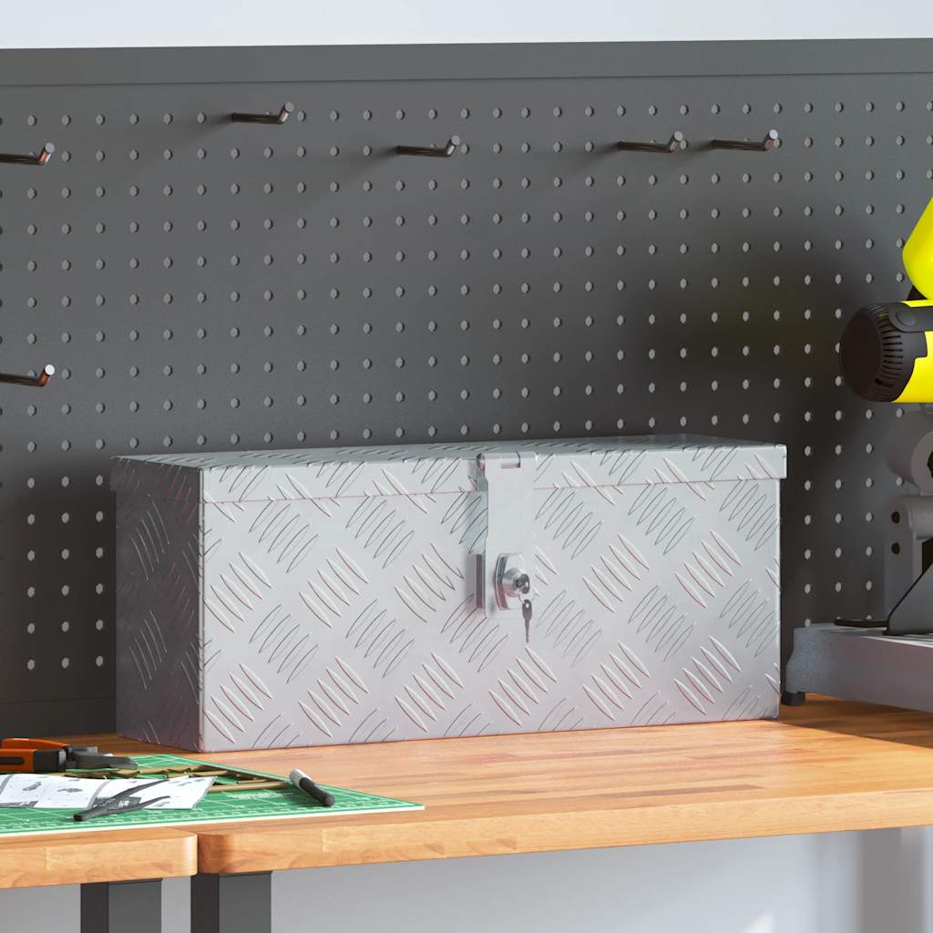 vidaXL Aluminum Box 19.1"x5.5"x7.9" Silver