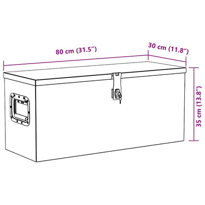 Aluminium Box 80x30x35 cm Silver