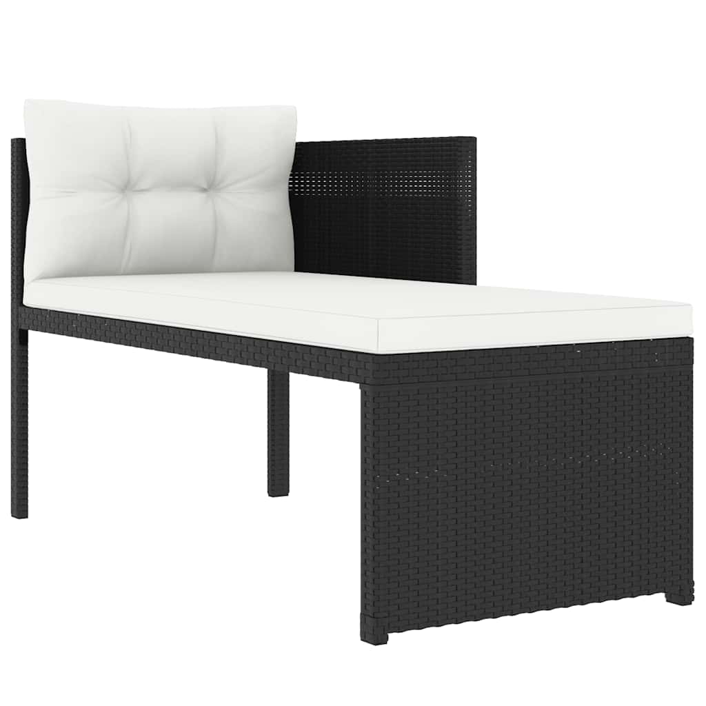4 Piece Patio Lounge Set Poly Rattan Black