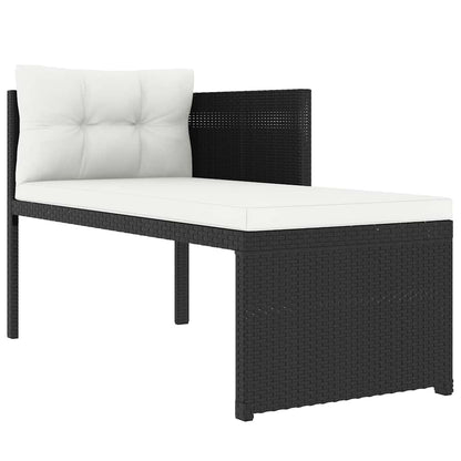 4 Piece Patio Lounge Set Poly Rattan Black