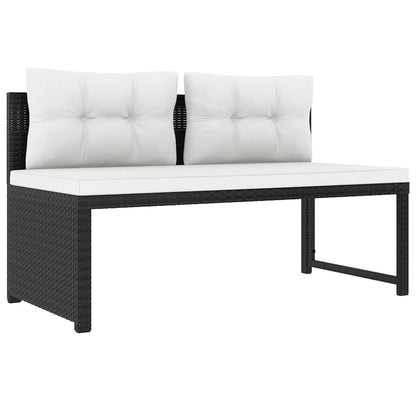 4 Piece Patio Lounge Set Poly Rattan Black