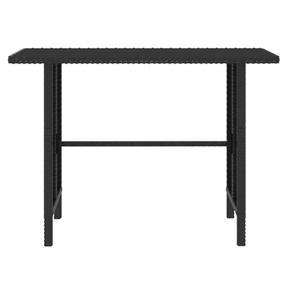 4 Piece Patio Lounge Set Poly Rattan Black