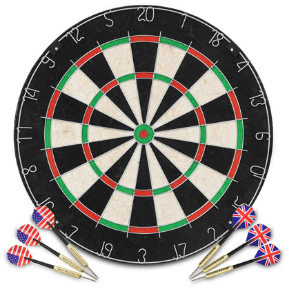 Professional Dart Set with Dartboard Sisal Steel