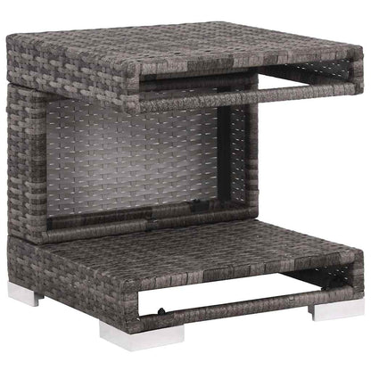 7 Piece Patio Lounge Set with Cushions Poly Rattan Gray