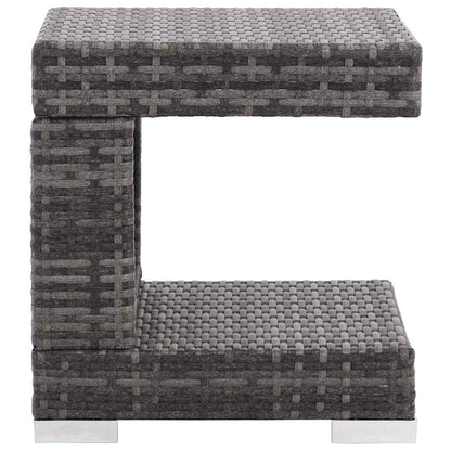 7 Piece Patio Lounge Set with Cushions Poly Rattan Gray