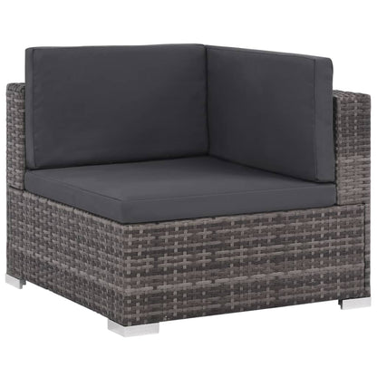 12 Piece Patio Lounge Set with Cushions Poly Rattan Gray