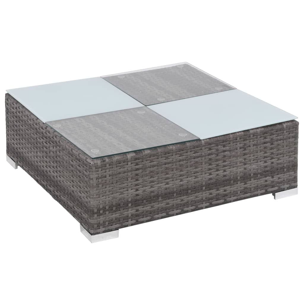 12 Piece Patio Lounge Set with Cushions Poly Rattan Gray