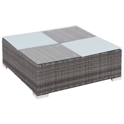 12 Piece Patio Lounge Set with Cushions Poly Rattan Gray