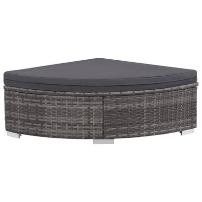 6 Piece Patio Lounge Set with Cushions Poly Rattan Gray