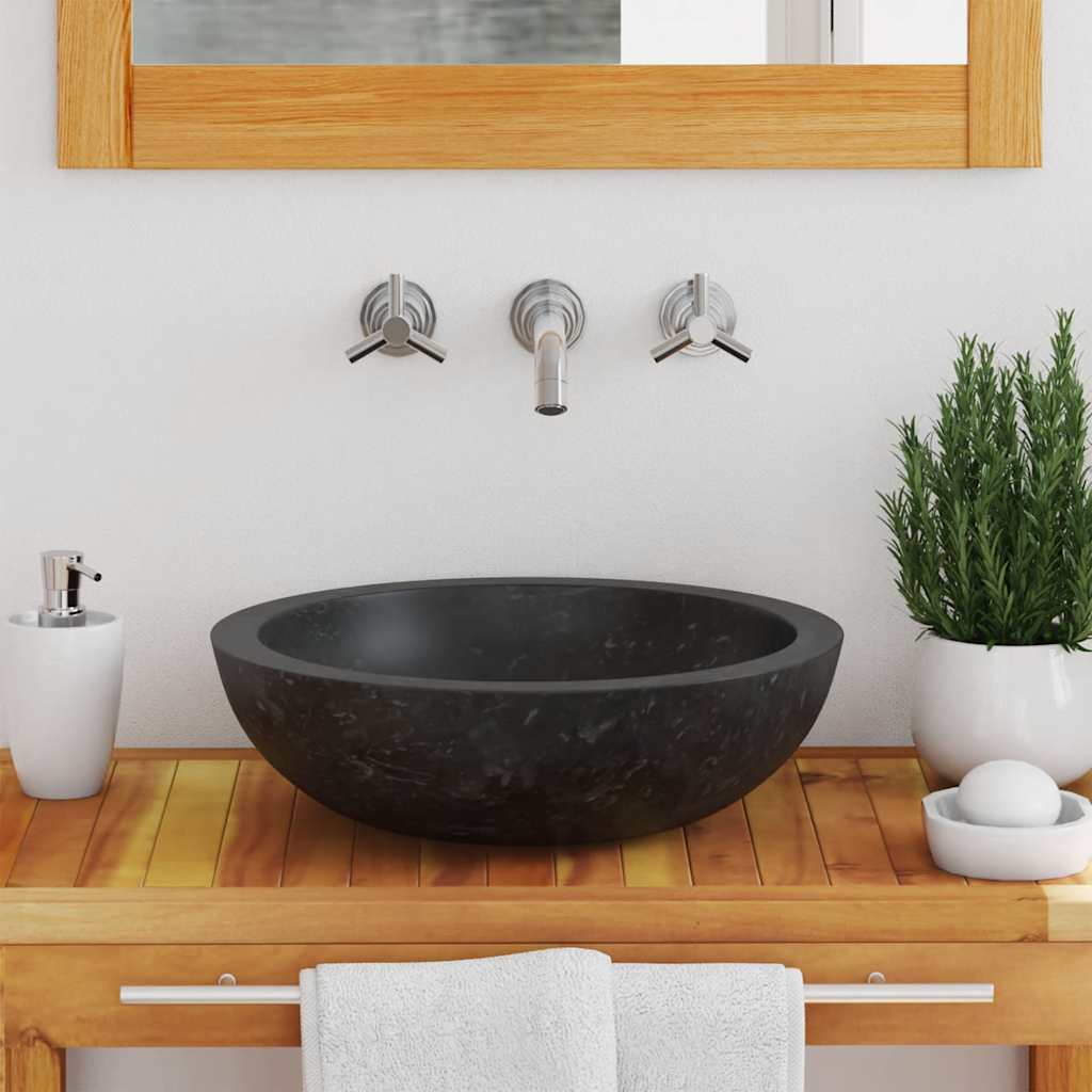 Sink 40x12 cm Marble Black