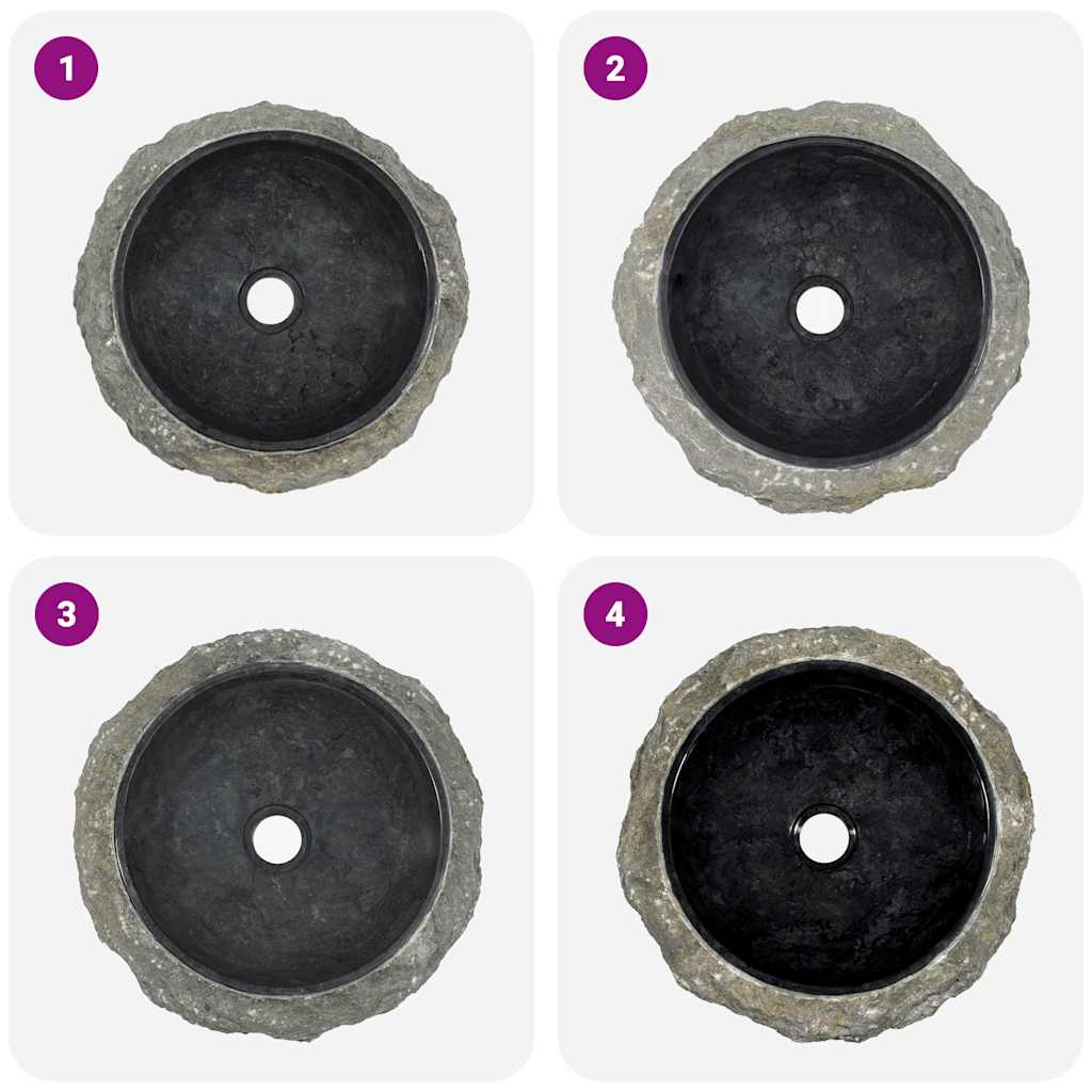 Sink 40x12 cm Marble Black