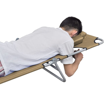 Foldable Sunlounger with Head Cushion Adjustable Backrest Taupe