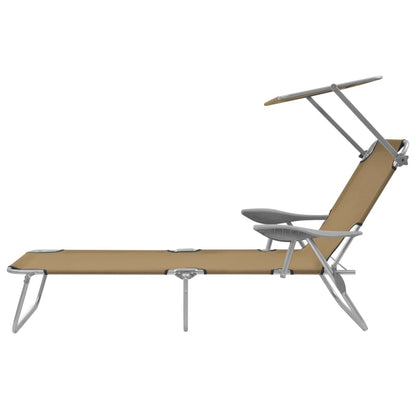Sunlounger Taupe Powder-coated steel, Oxford fabric Medium