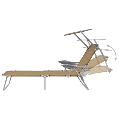 Sunlounger Taupe Powder-coated steel, Oxford fabric Medium