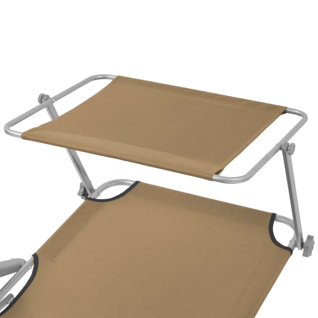 Sunlounger Taupe Powder-coated steel, Oxford fabric Medium