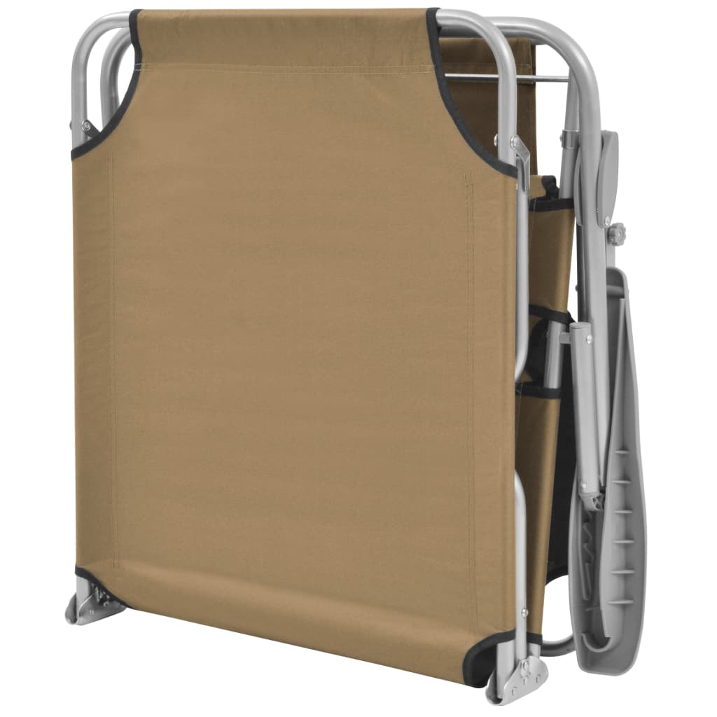 Sunlounger Taupe Powder-coated steel, Oxford fabric Medium
